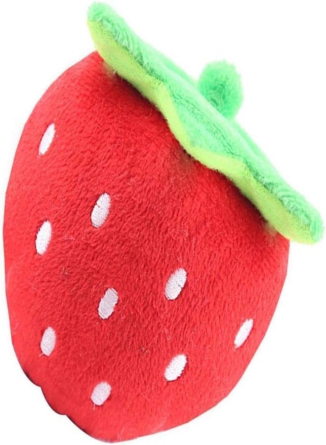 Qintreesify Red Strawberry Practical Design and Interactive Plush Squeaky Dog Toys Electronic Motion Pet Toy for Prevent Boredom Red Pet Supplies Creative and Exquisite Dog Squeak Toys Pet Supplies - Image 1